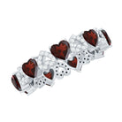 Natural Garnet Diamond Heart Eternity Ring for Anniversary AAA - Rosec Jewels