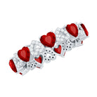 Rosec Jewels-Lab-Created Ruby and Diamond Heart Eternity Band Ring