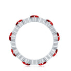 Rosec Jewels-Lab-Created Ruby and Diamond Heart Eternity Band Ring