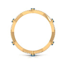 Marquise London Blue Topaz Crossover Eternity Band with Diamond AAA - Rosec Jewels