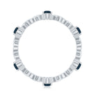 Pear Shape London Blue Topaz Crossover Eternity Band with Diamond AAA - Rosec Jewels