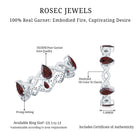Natural Pear Shape Garnet Diamond Eternity Ring with Crossover Shank AAA - Rosec Jewels