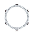 Natural Pear Shape Garnet Diamond Eternity Ring with Crossover Shank AAA - Rosec Jewels