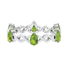 Peridot and Diamond Full Eternity Ring with Crossover Shank AAA - Rosec Jewels