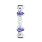 Rosec Jewels-Natural Pear Shape Tanzanite Diamond Eternity Ring with Crossover Shank