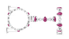1.50 CT Natural Pink Tourmaline Crossover Eternity Ring with Diamond AAA - Rosec Jewels