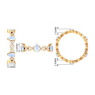 Pear Cut Moonstone and Diamond Crossover Eternity Ring AAA - Rosec Jewels