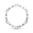 Pear Cut Moonstone and Diamond Crossover Eternity Ring AAA - Rosec Jewels