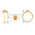 Rosec Jewels-Real Fire Opal and Moissanite Stackable Ring Set