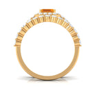 Rosec Jewels-Real Fire Opal and Moissanite Stackable Ring Set