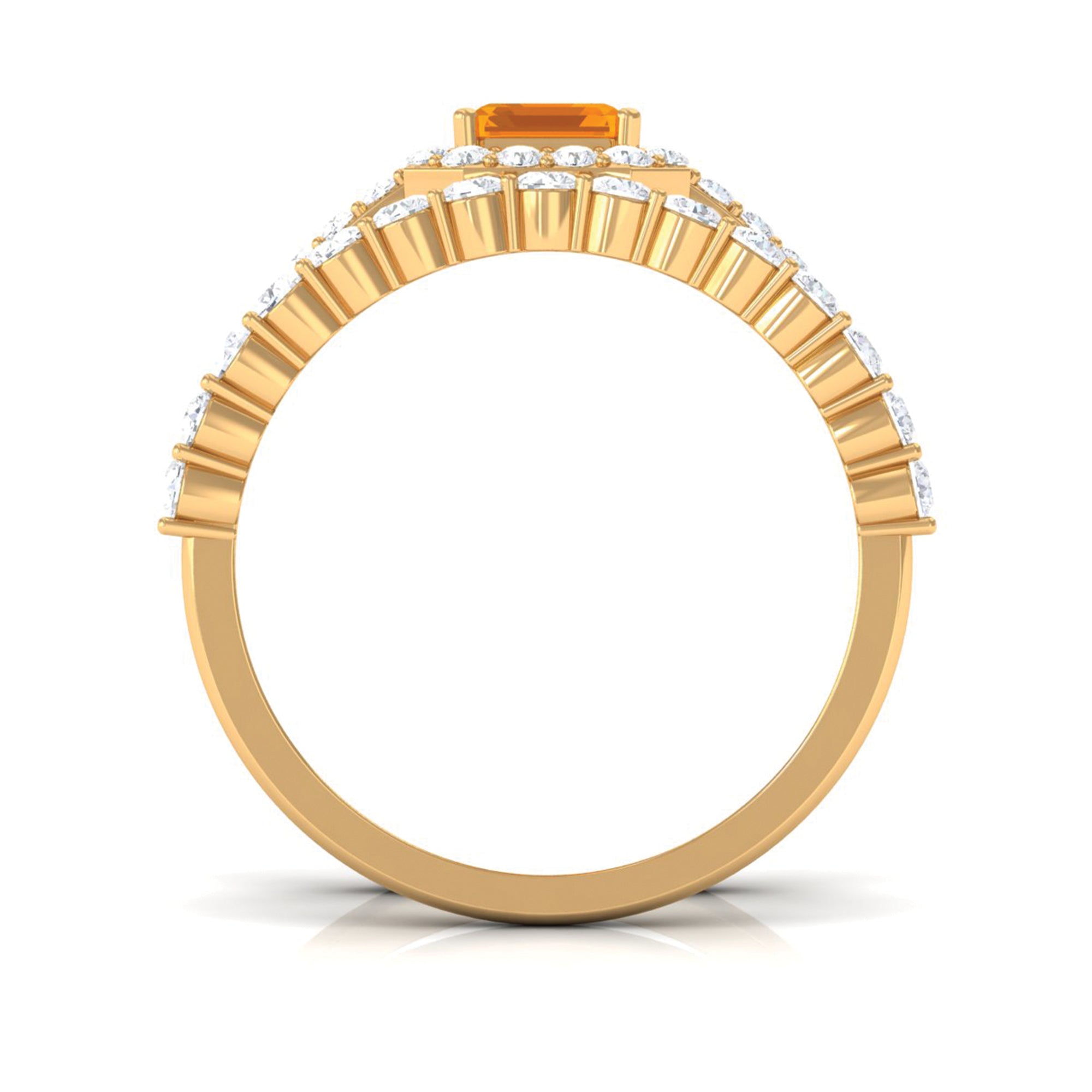 Rosec Jewels-Real Fire Opal and Moissanite Stackable Ring Set
