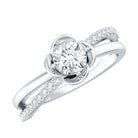 Flower Inspired Moissanite Proposal Ring for Women D-VS1 - Rosec Jewels