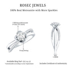 Flower Inspired Moissanite Proposal Ring for Women D-VS1 - Rosec Jewels
