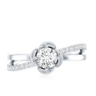 Flower Inspired Moissanite Proposal Ring for Women D-VS1 - Rosec Jewels