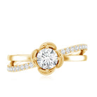Flower Inspired Moissanite Proposal Ring for Women D-VS1 - Rosec Jewels