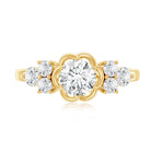 Certified Round Moissanite Flower Engagement Ring D-VS1 - Rosec Jewels