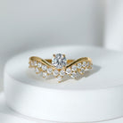 Designer Moissanite Curved Engagement Ring for Women D-VS1 - Rosec Jewels