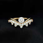 Designer Moissanite Curved Engagement Ring for Women D-VS1 - Rosec Jewels