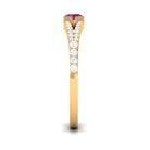 Minimal Pink Tourmaline Split Shank Ring with Diamond AAA - Rosec Jewels