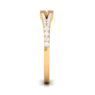 3/4 CT Minimal Moonstone and Diamond Split Shank Promise Ring AAA - Rosec Jewels