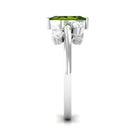 1 CT Marquise Cut Peridot Scatter Ring with Diamond Stones AAA - Rosec Jewels