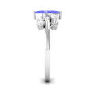 1 CT Marquise Tanzanite Minimal Solitaire Ring with Scatter Diamond AAA - Rosec Jewels