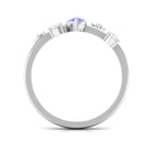 1 CT Marquise Tanzanite Minimal Solitaire Ring with Scatter Diamond AAA - Rosec Jewels