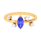 1 CT Marquise Tanzanite Minimal Solitaire Ring with Scatter Diamond AAA - Rosec Jewels
