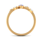 1 CT Marquise Tanzanite Minimal Solitaire Ring with Scatter Diamond AAA - Rosec Jewels
