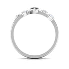 Marquise Cut Solitaire Black Spinel Ring with Scatter Diamond AAA - Rosec Jewels