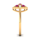 Real Pink Tourmaline Contemporary Ring with Diamond AAA - Rosec Jewels