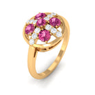 Real Pink Tourmaline Contemporary Ring with Diamond AAA - Rosec Jewels
