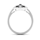 3/4 CT Black Spinel and Diamond Contemporary Ring AAA - Rosec Jewels