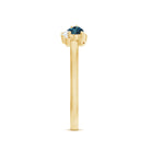 Rosec Jewels-Pear Shape London Blue Topaz Infinity Promise Ring with Diamond