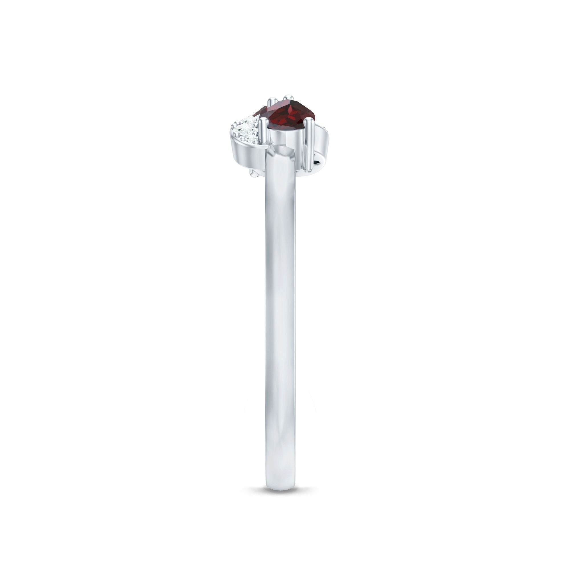 Rosec Jewels-Real Garnet 2 Stone Infinity Promise Ring with Diamond