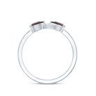 Rosec Jewels-Real Garnet 2 Stone Infinity Promise Ring with Diamond