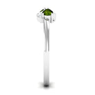 Real Pear Shape Peridot 2 Stone Promise Ring with Diamond AAA - Rosec Jewels