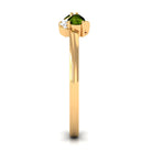 Real Pear Shape Peridot 2 Stone Promise Ring with Diamond AAA - Rosec Jewels