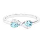 1/2 CT Pear Aquamarine Infinity Promise Ring with Diamond AAA - Rosec Jewels