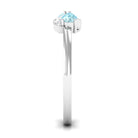 1/2 CT Pear Aquamarine Infinity Promise Ring with Diamond AAA - Rosec Jewels