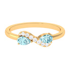 1/2 CT Pear Aquamarine Infinity Promise Ring with Diamond AAA - Rosec Jewels