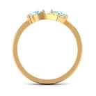 1/2 CT Pear Aquamarine Infinity Promise Ring with Diamond AAA - Rosec Jewels