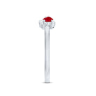 Natural Pear Shape Ruby Toi Et Moi Promise Ring with Diamond AAA - Rosec Jewels