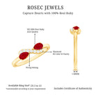 Natural Pear Shape Ruby Toi Et Moi Promise Ring with Diamond AAA - Rosec Jewels