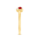 Natural Pear Shape Ruby Toi Et Moi Promise Ring with Diamond AAA - Rosec Jewels