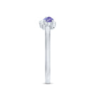 Real Tanzanite 2 Stone Promise Ring with Diamond AAA - Rosec Jewels