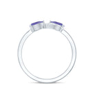 Real Tanzanite 2 Stone Promise Ring with Diamond AAA - Rosec Jewels