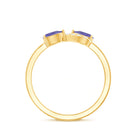 Real Tanzanite 2 Stone Promise Ring with Diamond AAA - Rosec Jewels
