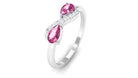 Pink Tourmaline Infinity Promise Ring with Diamond AAA - Rosec Jewels