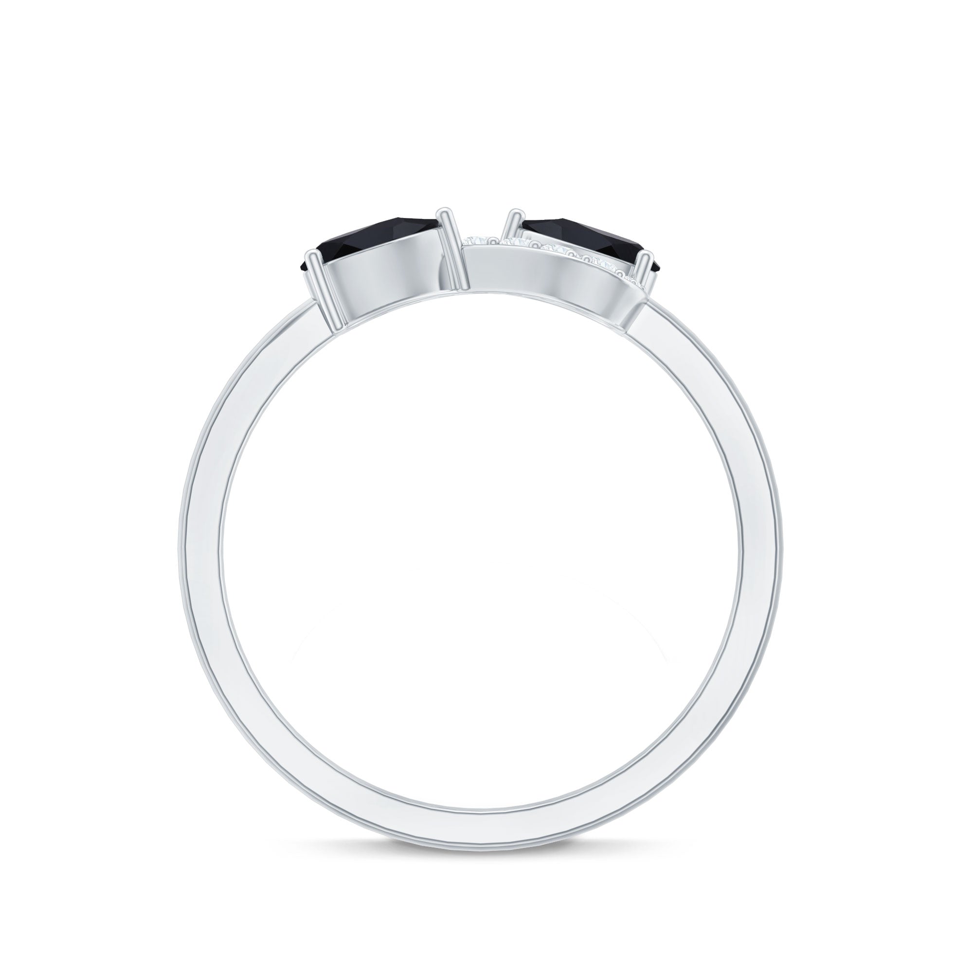 Black Onyx and Diamond Infinity Promise Ring AAA - Rosec Jewels